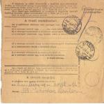 Accompanying address for the parcel. Tura 1947.